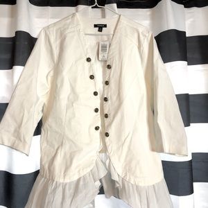 Cute flowy white military jacket